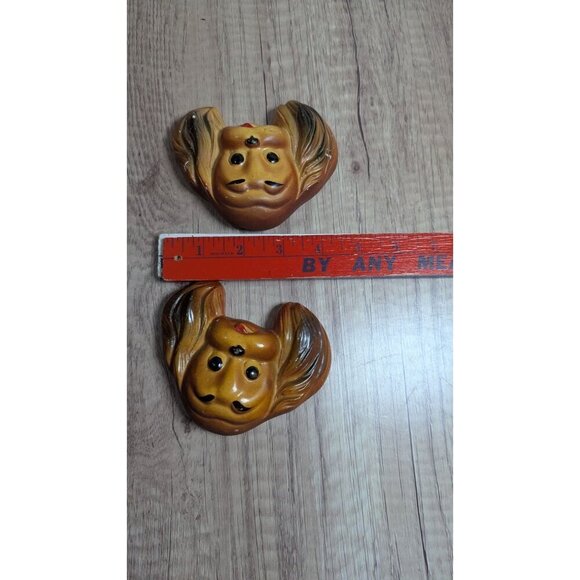 Vintage Chaulkware Cocker Spaniel dog plaques wall hanging 4.25x3.5" - Picture 6 of 6